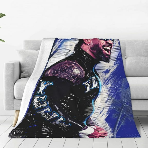 Jey Wrestler USO Throw Blanket Breathable Air Conditioner Blanket Queen Size Blankets for All Seasons Stylish Blankets for Living Room for Workouts 50"x40"