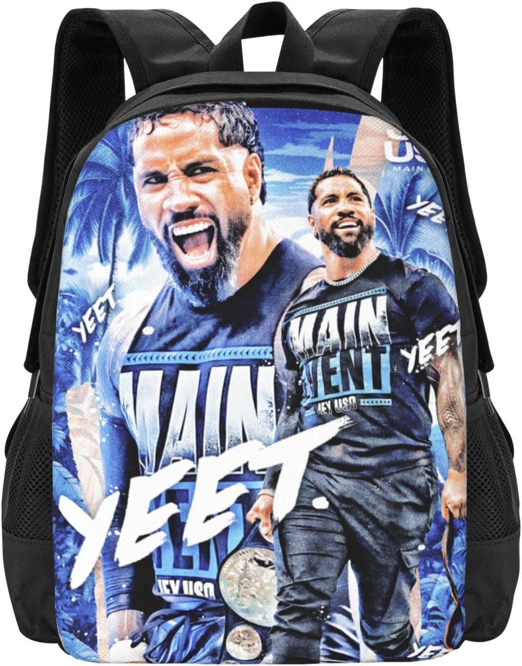 Jey Wrestler USO Unisex Sports Bag, Backpack for Indoor Cool Work Backpack Notebook Bag for Men and Women