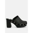 thumbnail image 1 of Jeydena Raffia Platform Clogs In Black, 1 of 7
