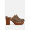 thumbnail image 1 of Jeydena Raffia Platform Clogs In Brown, 1 of 9