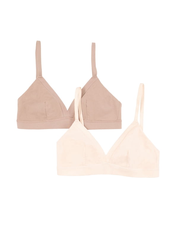 Pima Cotton Stretch Bralette 2-Pack (Ballet, X-Large)
