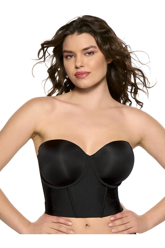 | Body Veil Longline Strapless Bra | Seamless | Contour | Adjustable (32C, Black)