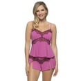 thumbnail image 1 of Jezebel - Myrna Modal & Lace Cami and Short Sleepwear Set (Purple Orchid, Medium), 1 of 3