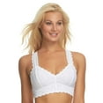 thumbnail image 1 of Jezebel by Felina | Lace Bralette | Wire Free | Unpadded | T-Back | Support (White, X-Large), 1 of 8