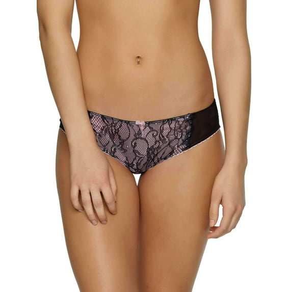 Jezebel by Felina | Sylvia Cheeky Hipster | Panty | Lace | Ruffles | Comfort (Black, Medium)