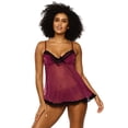 thumbnail image 1 of Jezebel by Felina Women's Ruffles Galore Babydoll with Hipster Panty | Lingerie | Demi (Black Lily, X-Large), 1 of 2