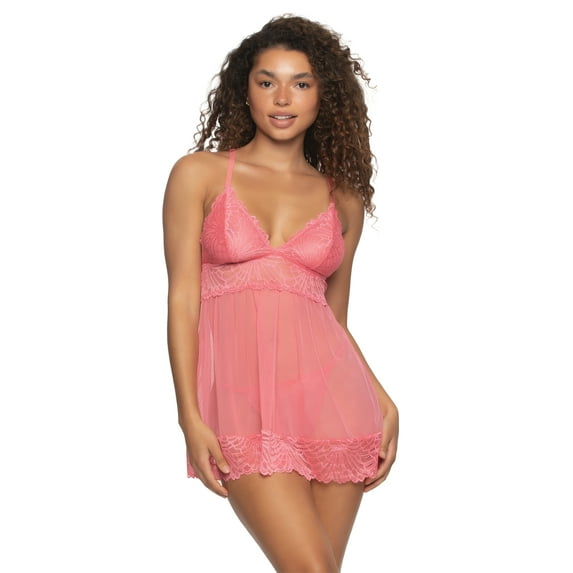 Jezebel by Felina Women's Sarah Babydoll Butterfly (Coral Paradise, Medium)