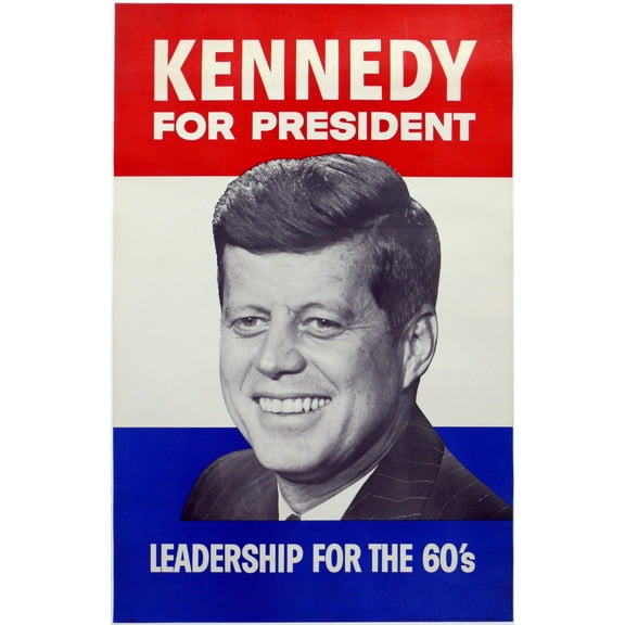 Jfk John F. Kennedy Poster Metal Print 12In x 16In 12x16 Multi-Color Square Adults Poster Time