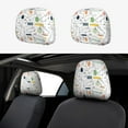 Jgfou 2 Pcs Easter Rabbit Print Car Headrest Covers,Universal Car Seat