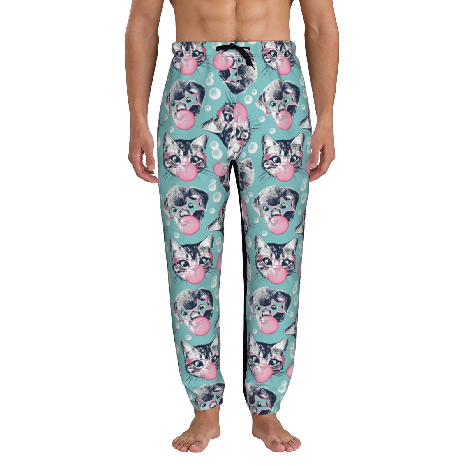 Jgfou Bubble Cat Cute Print Sweatpants for Men Joggers - Men's Athletic ...