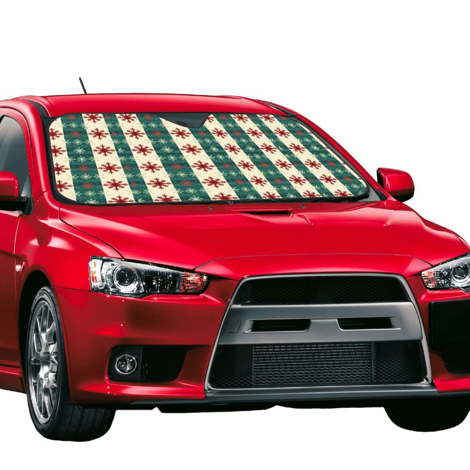 Jgfou Christmas Snowflakes Plaid Pattern Windshield Sun Shade,Car Front ...
