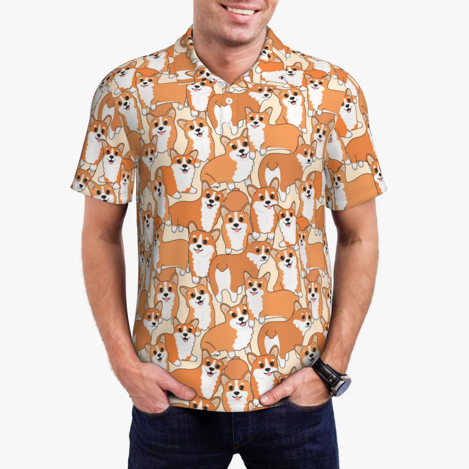 Jgfou Animal Print Golf Shirts for Men Dry Fit Performance Short