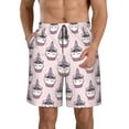 Jgfou Cute Cupcake for Men's Swim Trunks Hawaiian Bathing Mesh Lining