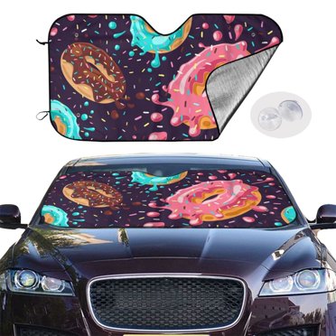 Motor Trend Jumbo UV Blocking Car Sun Shade – 66x27 Inches – Black, Dual-Layer Bubble – Fits SUV, Truck, Van