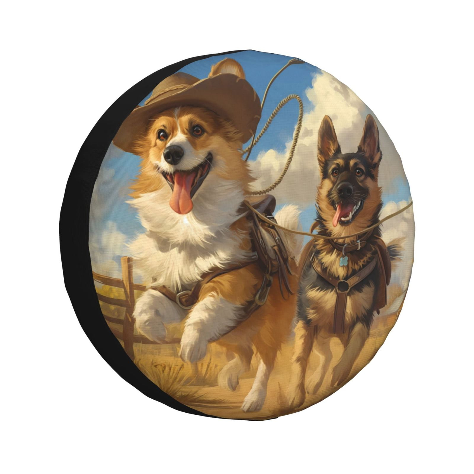 Jgfou Farm German Shepherd Print Spare Tire Cover Weatherproof