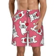 Jgfou French Bulldog for Men's Swim Trunks Hawaiian Bathing Mesh Lining