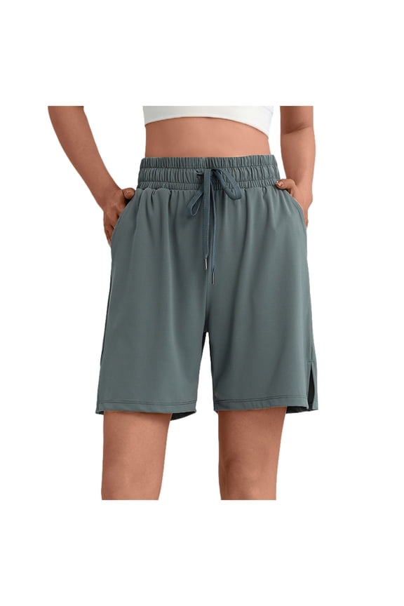 Women Fashion Comfortable Drawstring Shorts Casual Loose Sports Shorts High Waisted Comfy Summer Shorts(Green,S)