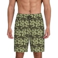 thumbnail image 1 of Jgfou Green Snake Print Pajama Shorts Mens Pajama Pants with Pocket-Small, 1 of 7