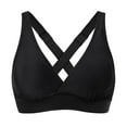 thumbnail image 1 of Xudanell Women's Elastic Sport Underwire Full Coverage Bikini Top Only Criss Cross V neck Swim Bathing Suit Top Only No Bottom(Black,XL), 1 of 6