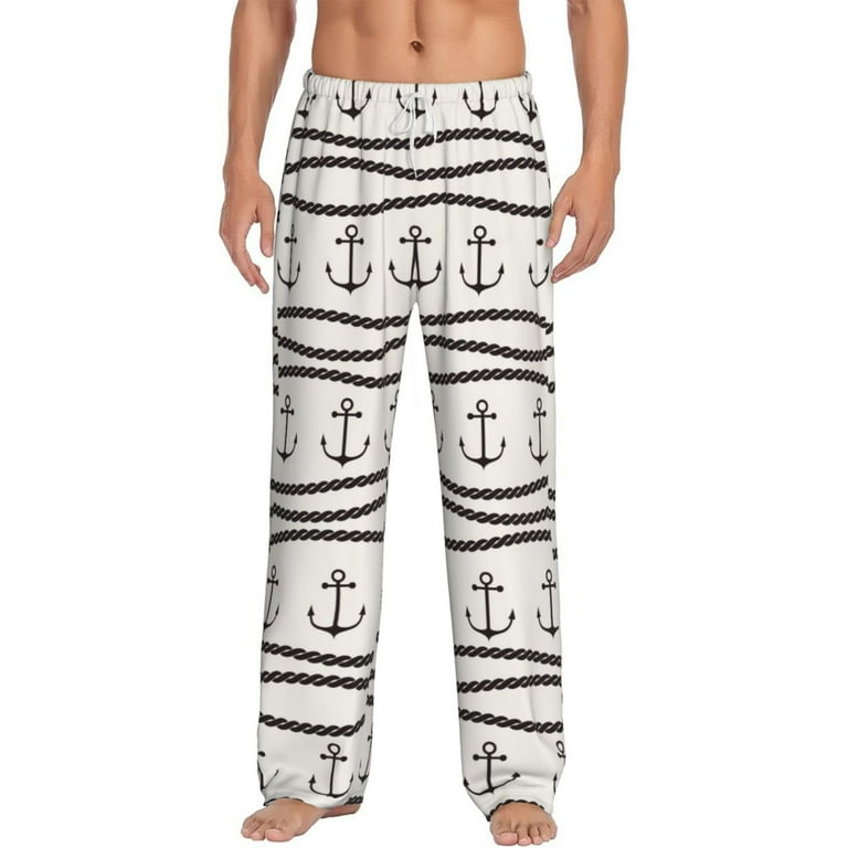 Jgfou Mens Pajama Pants Anchors and Ropes for Sleep Lounge Pants Drawstring Pj Bottoms with Pockets X Large Walmart