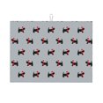Jgfou Polka Dot Christmas Dog Print Dish Drying Mat Large Dish Drying