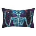 Jgfou Space Skeleton Meditation Print Queen Size Pillowcases, Pillow
