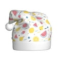 Jgfou Tropical Fruit Print Santa Hat Christmas Hats for Adults,Holiday