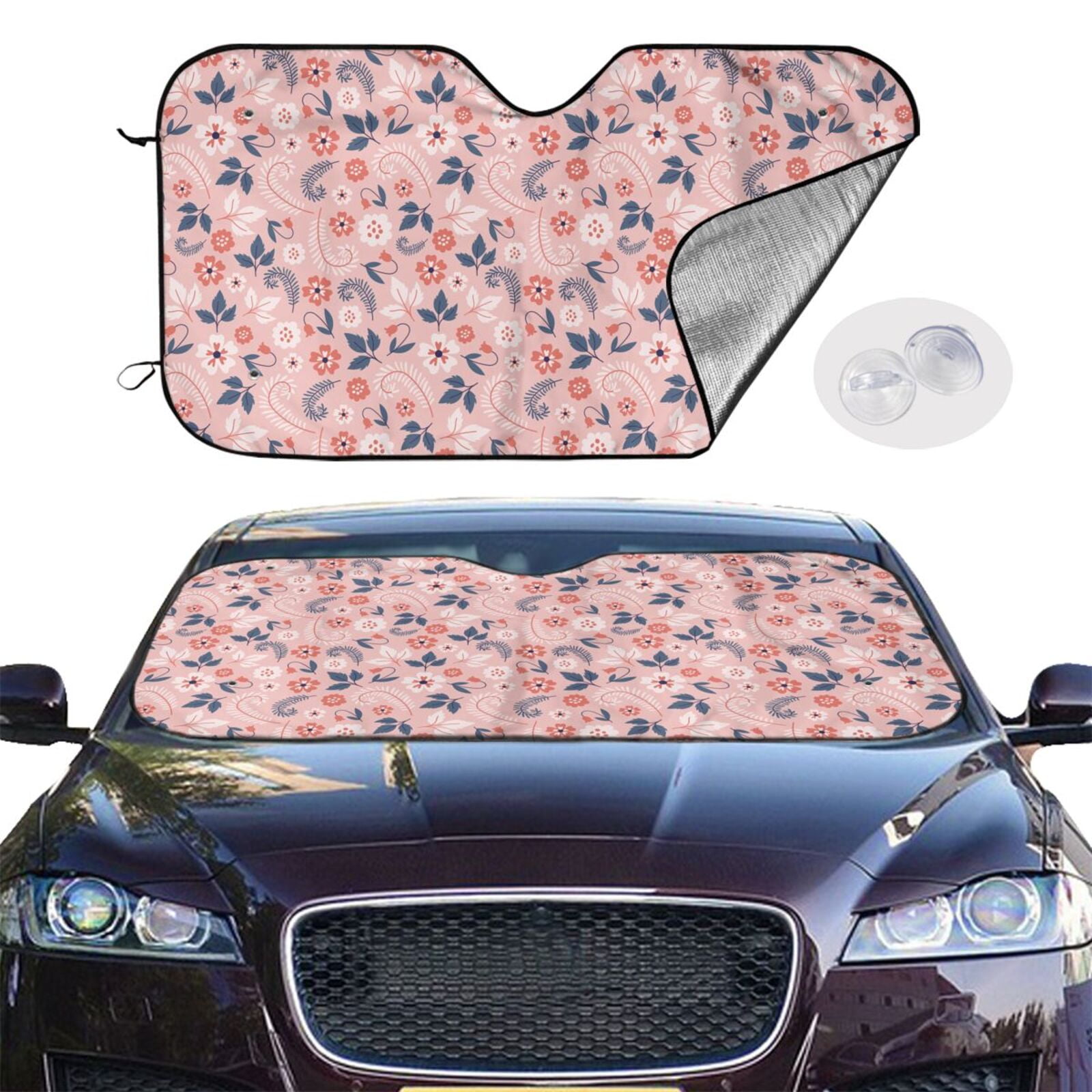 Geometric Floral Summer-Vanilla Car Sun Shade 55
