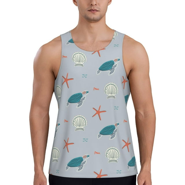 Jgfou Turtles And Shells Pattern Quick Dry Workout Tank Top Gym Muscle ...