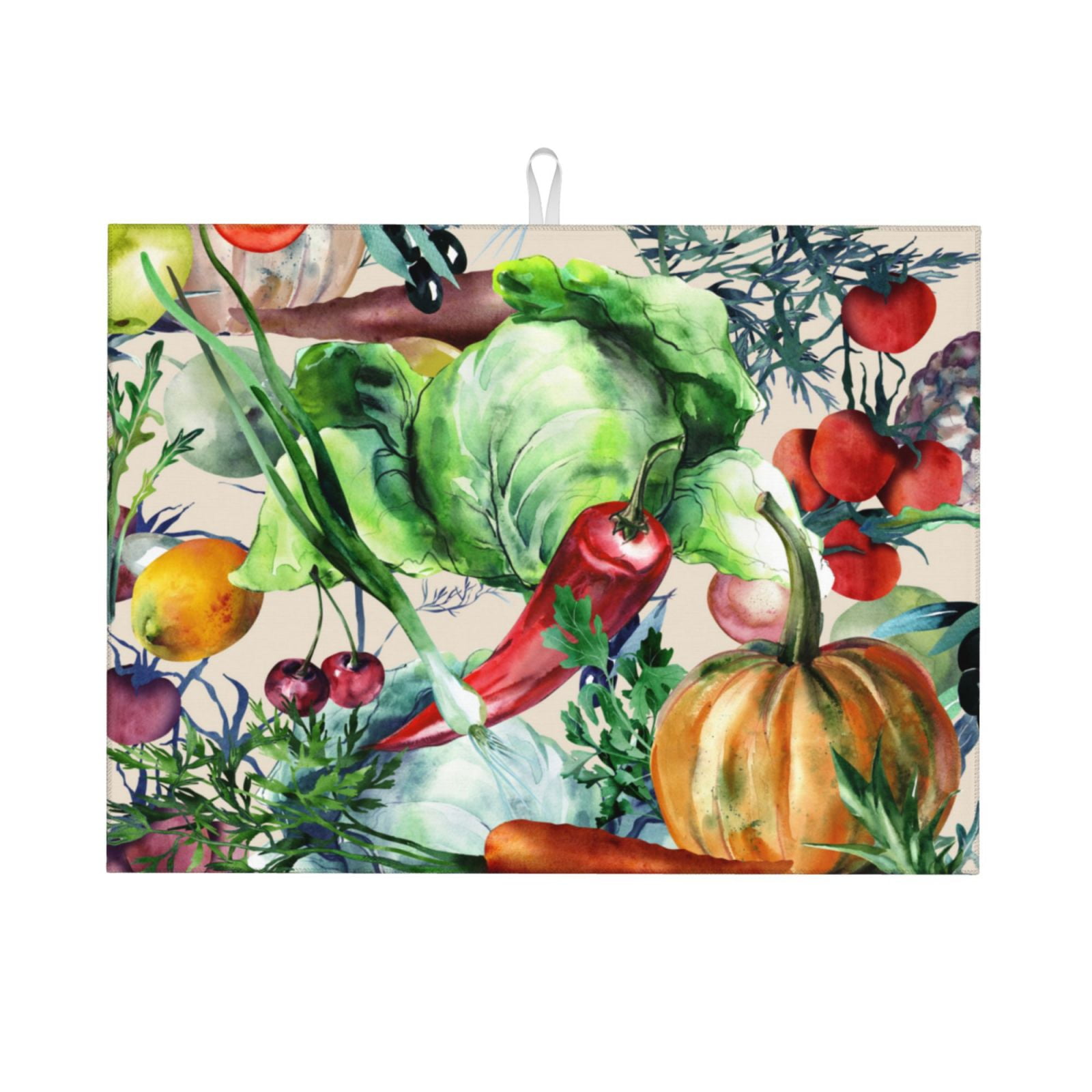 Jgfou Vegan1 Print Dish Drying Mat Large Dish Drying Mats for Kitchen