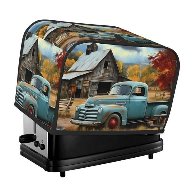 Jgfou Vintage Truck Farm Scene Print Toaster Cover Appliance 2 Slice