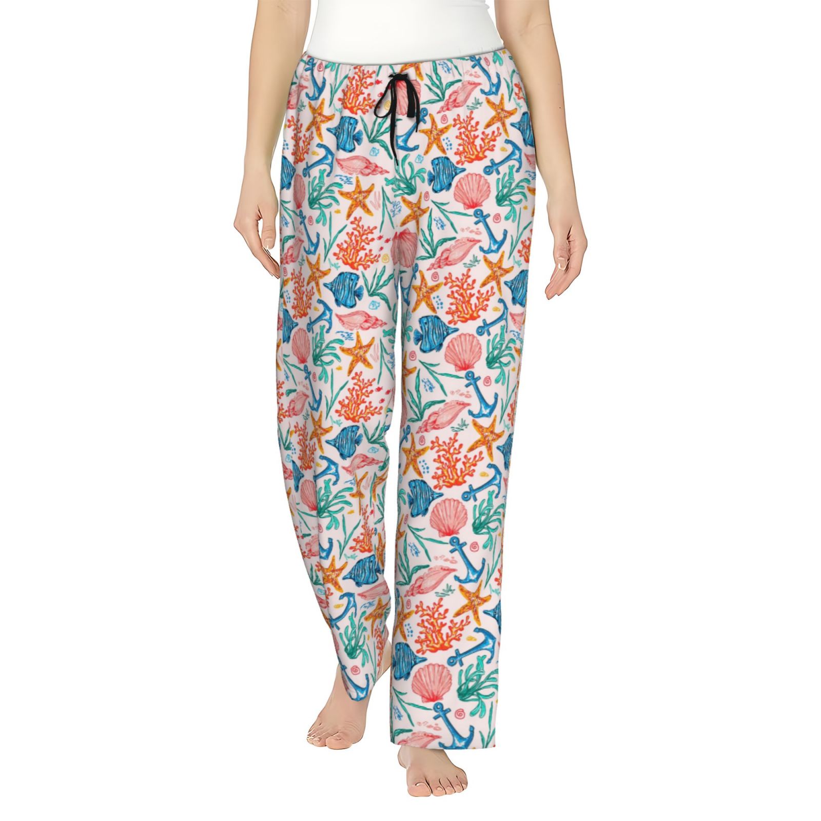 Jgfou Womens Pajama Pants Sea Creatures for Sleep Lounge Pants ...