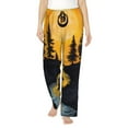 Jgfou Womens Pajama Pants Sunset River Pine Trees for Sleep Lounge