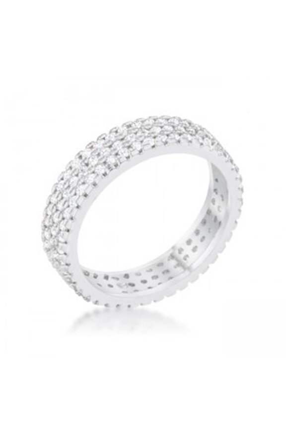 Jgoodin 1.3 ct Chare Cubic Zirconia Rhodium Classic Band Ring - Clear - Size 6