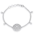 thumbnail image 1 of Jgoodin B01496R-C01 0.5 CT Rhodium Bracelet with Interlocking Circles & Cubic Zirconia - Clear, 1 of 1