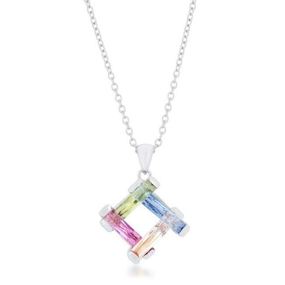 Jgoodin Myra Necklace 10 CT Rhodium Necklace - Multi Color