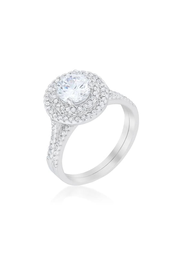 Jgoodin R08443R-C01-05 Womens Pave Round Wedding Ring Set - Size 5