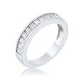 thumbnail image 1 of Jgoodin R08560R-C01-05 Baguette Cut Cubic Zirconia Rhodium Wedding Band - Clear, Size 5, 1 of 1