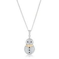 thumbnail image 1 of Jgoodin  Womens 0.35 CT Cubic Zirconia Two-Tone Snowman Pave Holiday Pendant, 1 of 1