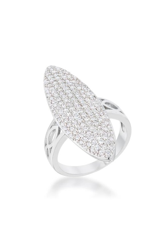 Jgoodin  Womens Bella 2.3 CT Cubic Zirconia Rhodium Contemporary Cocktail Ring - Size 5