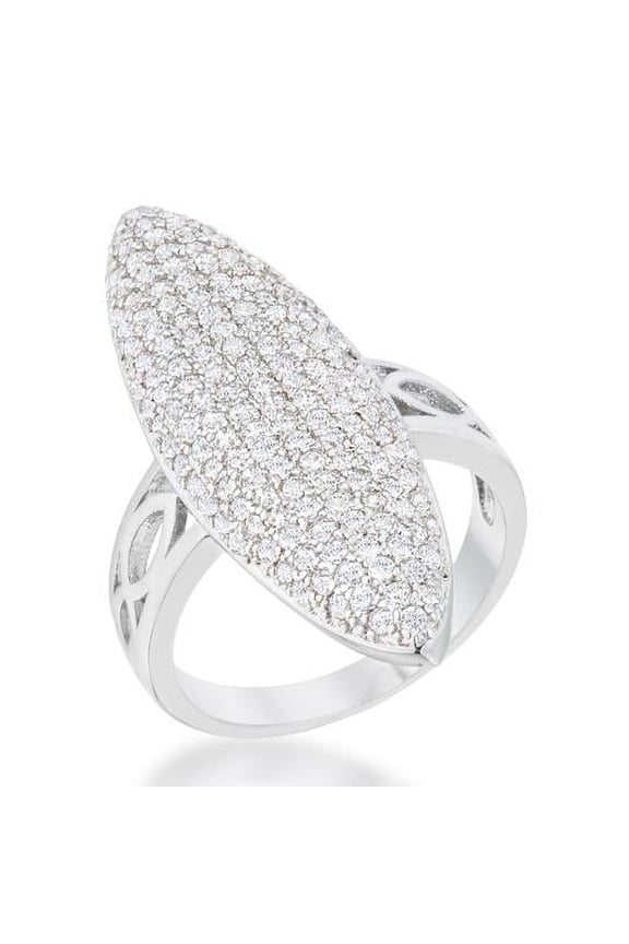 Jgoodin Womens Bella 2.3 CT Cubic Zirconia Rhodium Contemporary Cocktail Ring - Size 6