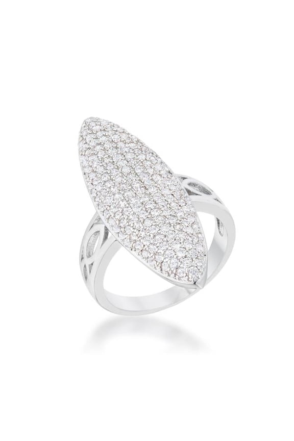 Jgoodin  Womens Bella 2.3 CT Cubic Zirconia Rhodium Contemporary Cocktail Ring - Size 8