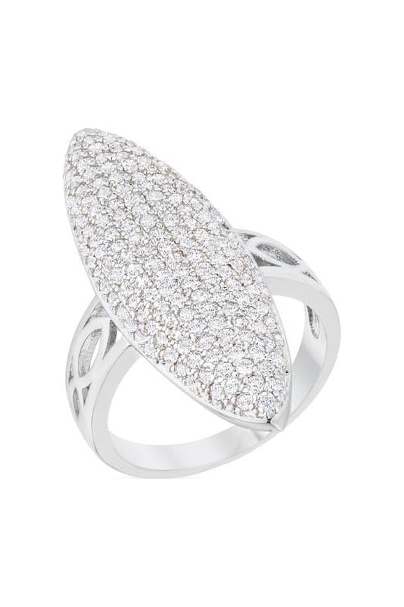 Jgoodin Womens Bella 2.3 CT Cubic Zirconia Rhodium Contemporary Cocktail Ring - Size 9