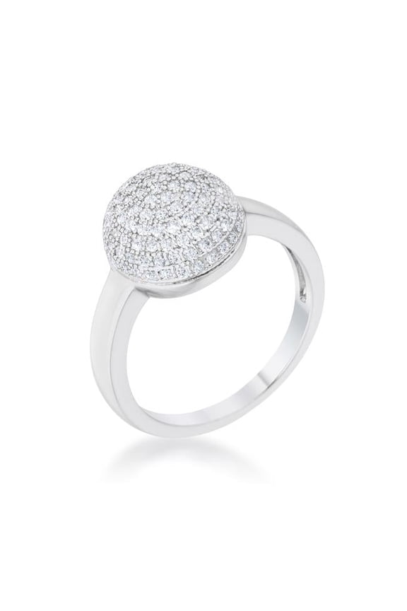 Jgoodin Womens Brie 0.6 CT Cubic Zirconia Rhodium Contemporary Sphere Ring - Size 9