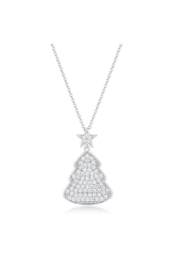 Jgoodin  Womens Christmas Tree Drop Necklace, Clear