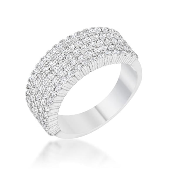 Jgoodin Womens Gwen 1 CT Cubic Zirconia Rhodium Wide Ring - Size 6