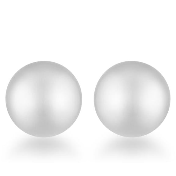 Jgoodin Womens Julie Rhodium Sphere Stud Earrings - Silvertone - 8mm