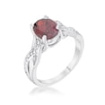 thumbnail image 1 of Jgoodin  Womens Justine 2 CT Garnet Cubic Zirconia Rhodium Classic Oval Ring - Size 9, 1 of 1