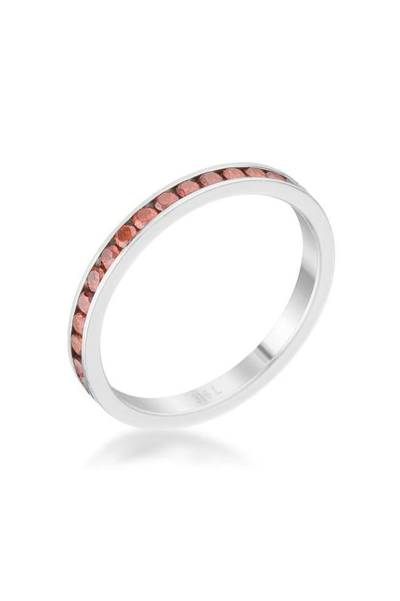 Jgoodin  Womens Teresa 0.5 CT Cubic Zirconia Stainless Steel Eternity Band - Dark Champagne - Size 5