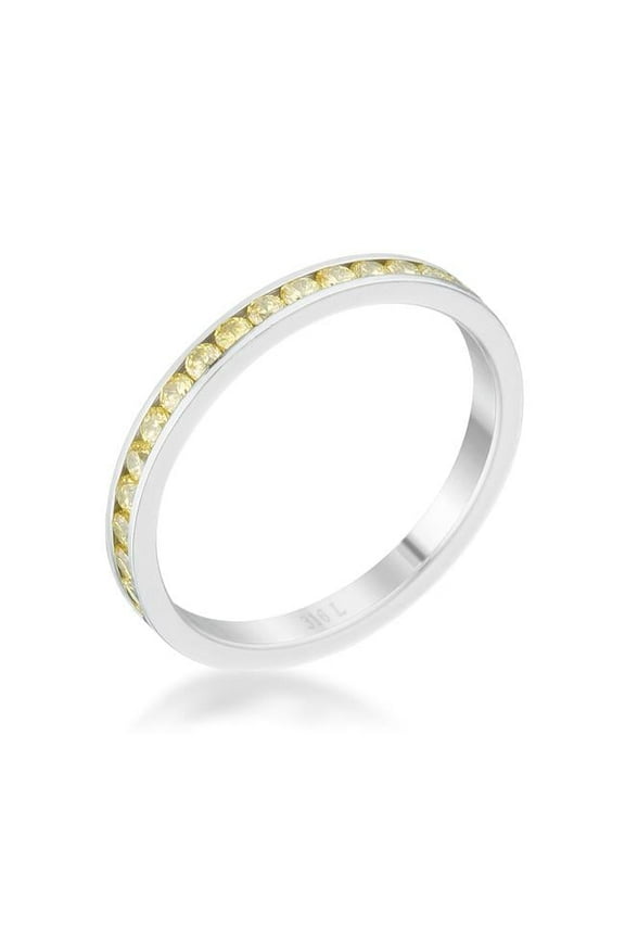 Jgoodin Womens Teresa 0.5 CT Jonquil Cubic Zirconia Stainless Steel Eternity Band - Size 5